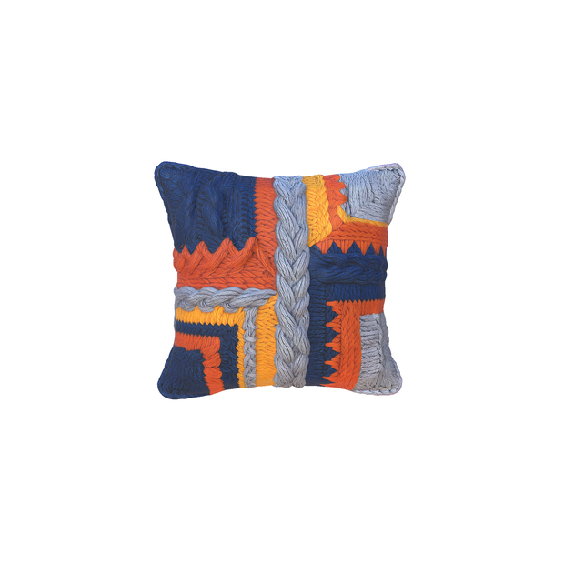 Patchwork knitted cushion 3D model