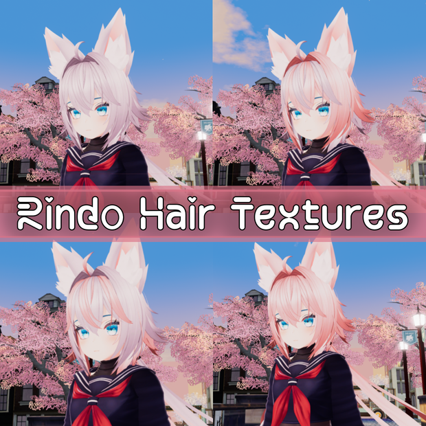Rindo 竜胆 Hair Pale Lilac Red Textures