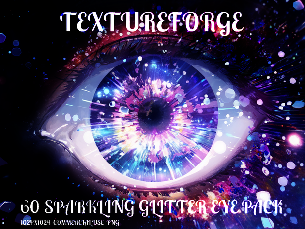 60 Sparkling Glitter Eye Texture Pack - Make Your Designs Shine!