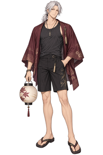 【AI生成・夏の立ち絵】花火帰りのトウマ｜全身透過PNG 1点