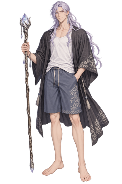 【AI生成・夏の立ち絵】海霧の魔術師イオ｜全身透過PNG 1点