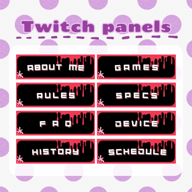 【配信素材】twitchパネル/twitch panel/twitch banner