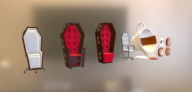 Desk coffin chairs