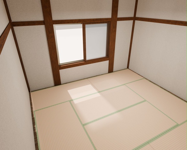 8畳間和室【3Dモデル】【家具なし】