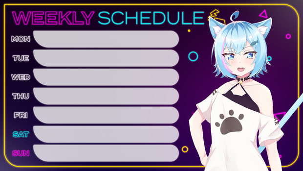 【フリー素材】ネオンデザイン 配信スケジュール素材【VTuber素材】