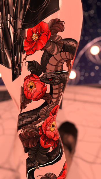 Flower & snake [ tattoo / いれずみ / 刺青 / 入墨 ]