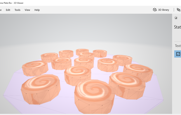 Cinnamon Buns Plate CINNAMON ROLLS Breakfast 3D Model