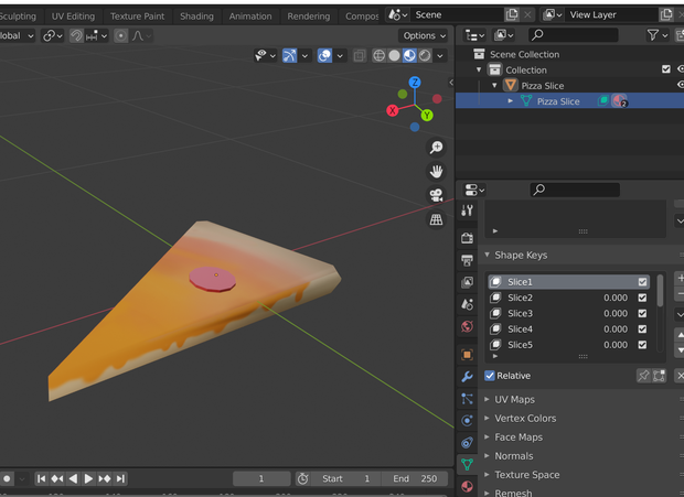 Pepperoni Pizza Slice with Keyshapes FBX