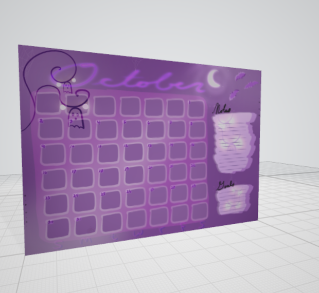 FREE October Calendar FBX with Keyshapes