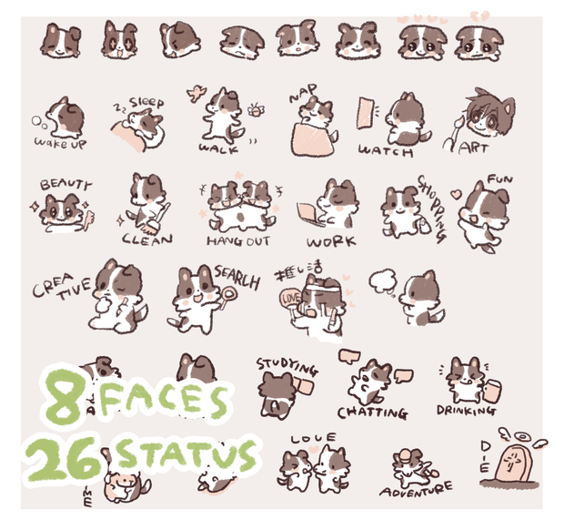 Mokota Stickers for a digital diary🌟