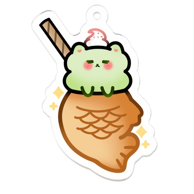 Matcha Taiyaki Keychain - caeper - BOOTH