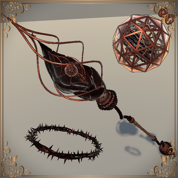 Steampunk spiral staff & steam ball (スチームパンク·スパイラルスタッフ&スチームボール)