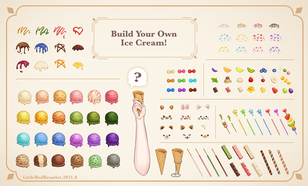 冰淇淋| Ice Cream | アイスクリーム Vtuber materials 【免費‧Free‧無料 】