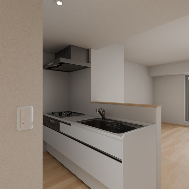 【3Dモデル】部屋単体（1LDK） | 建築パース・漫画背景・3Dアニメ向け | blend/fbx同梱