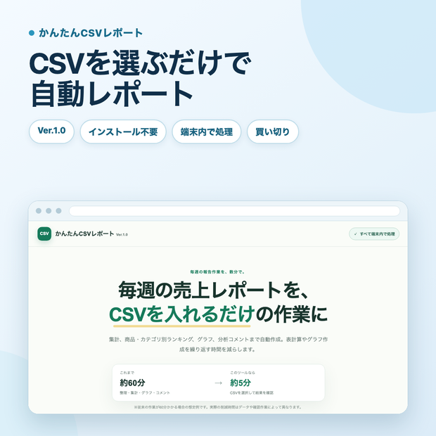 かんたんCSVレポート Ver.1.0