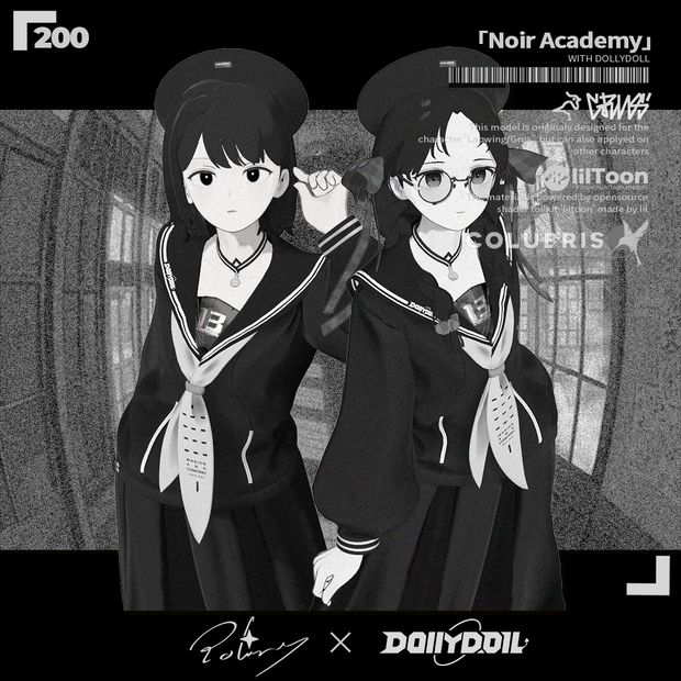 【期間限定価格】⬛⬜PolarisXDollyDoll -「Noir Academy」for 9 Avatars
