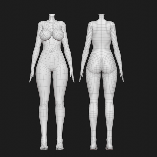 [Feminine] 3D Model (Avatar Base) 2.0 Ver