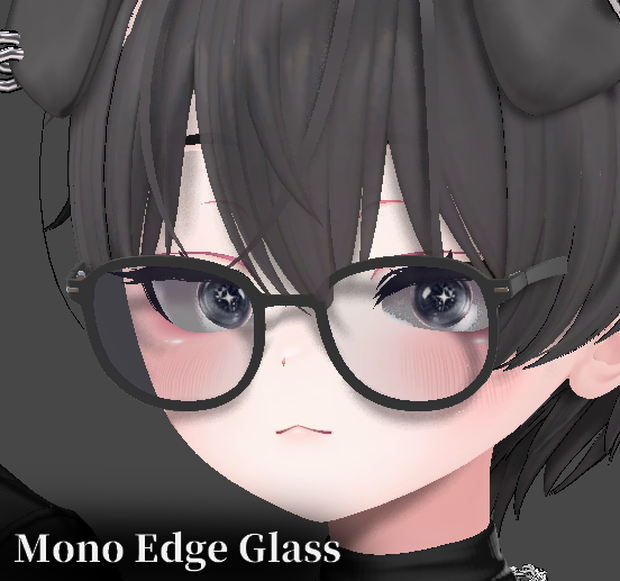 【VRC想定・MA】シンプル眼鏡　『Mono Edge Glass — モノエッジ・グラス』