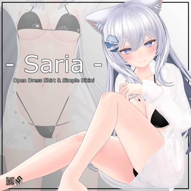 【サリア用】開き彼シャツ/ シンプルビキニ - Open Dress Shirt/ Simple Bikini - for Saria