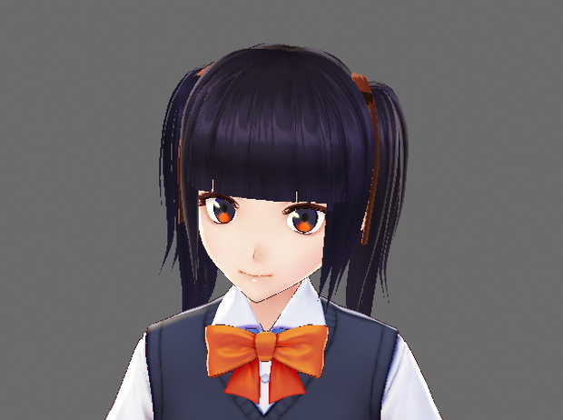 Straight pigtails【vroidヘアプリセット】