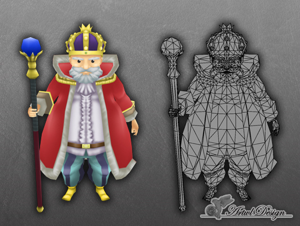 【ローポリ3DCG】モブキャラクターズ：王