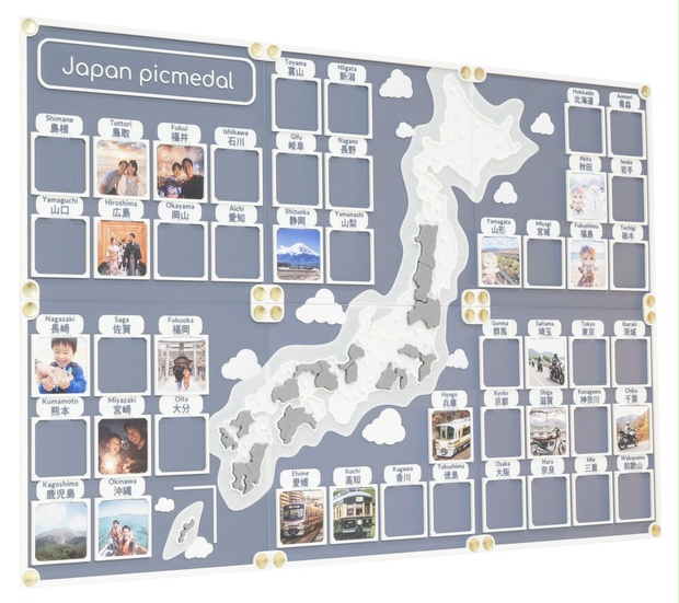 無地プレートセット/人生の実績解除パズル Japan Puzzle Mapグレー 人生の実績解除パズル Japan picmedal マットグレー - 人生の実績解除