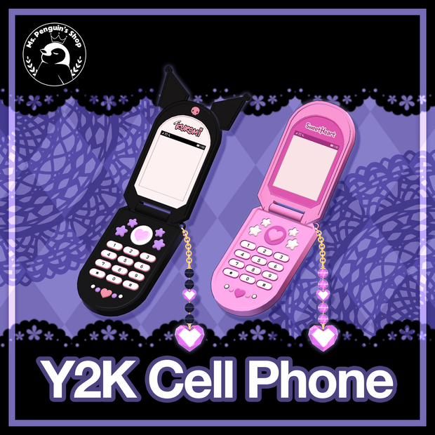 [Free] Y2K Cell Phone with kuromi / クロミ Y2K 携帯電話