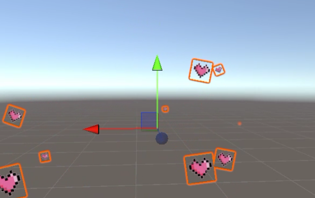 Dot/pixel Heart effect particle