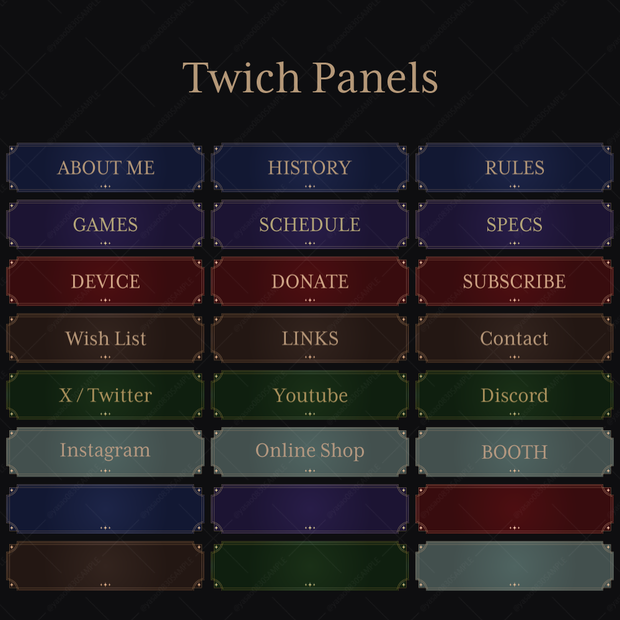 Twitch用パネル/Twitchバナー素材