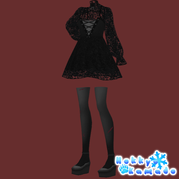 Gothic V-tuber Dress