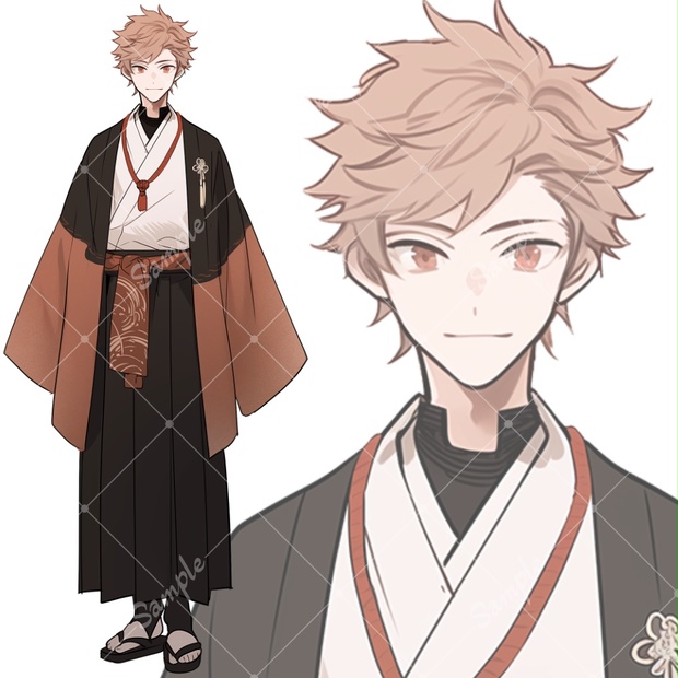 全身立ち絵素材90 着物 和服男子 - tachie - BOOTH