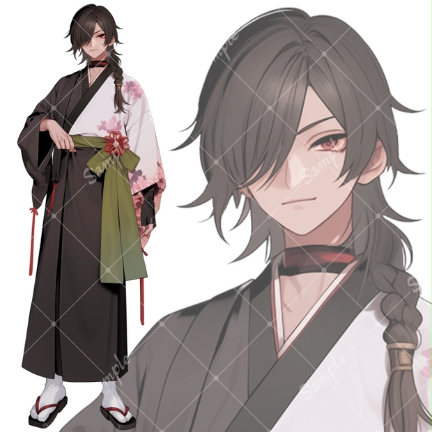 全身立ち絵素材91 着物 和服男子 - tachie - BOOTH