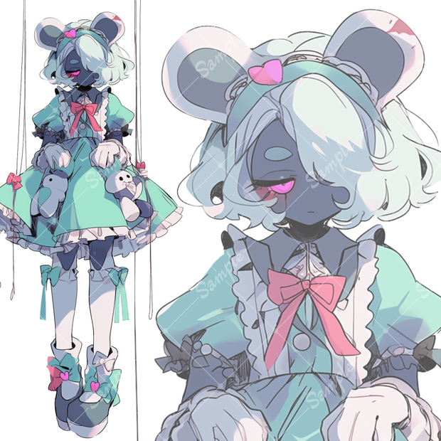 全身立ち絵素材180 個性的な女の子 マリオネット