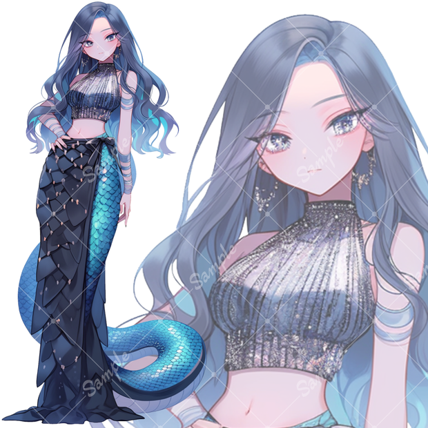 全身立ち絵素材221 ラミア 女の子