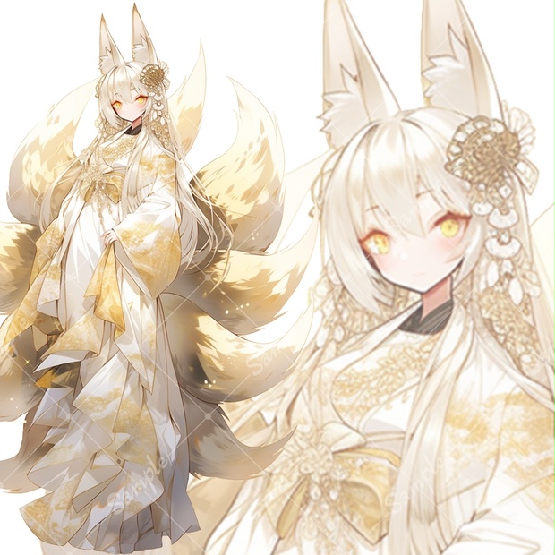 【中古】真説・物ノ怪少女　九尾 〜コラボイラストイメージver. 全身立ち絵素材230 九尾の狐 女の子 - tachie - BOOTH