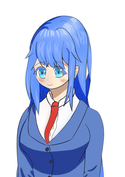 青色の女子高校生