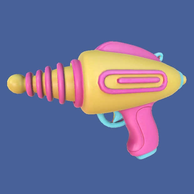 【３D】パステル光線銃-Pastel_Space_Blaster_01【VRChat】