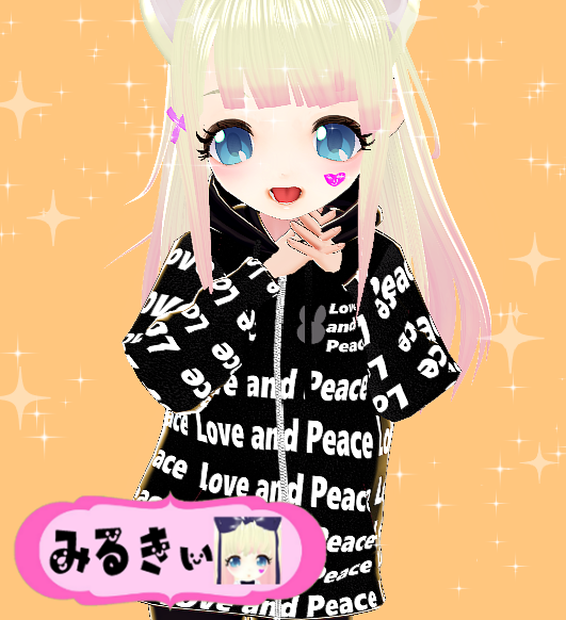 Love & Peace パーカー＆ズボン用 Vroid テクスチャ