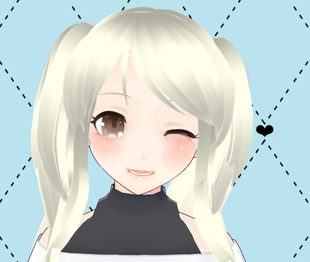 麗しきツインテールロングヘア　ヘアプリ　Vroid正式版３Dモデル　TwinTail long hair Blonde