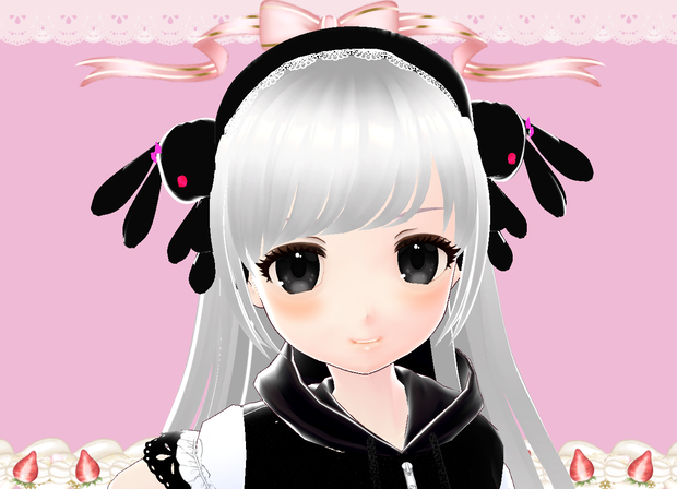 うさぎちゃんラブリーヘア―ドレス♥カチューシャ♥３Dモデル♥カスタムアイテム
