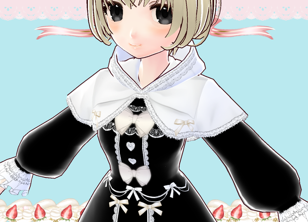 プリンセス風ドレスケープコート Vroid カスタムアイテム VRM有 
