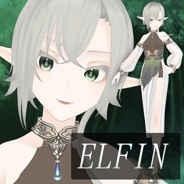 【Vroid製3Dモデル】ELFIN エルフィン【着せ替え用データ付き】