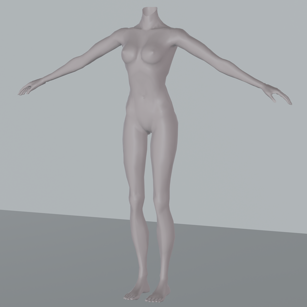オリジナル3D女性モデル素体blendファイル