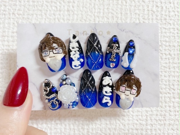 にじさんじ 四季凪アキラ ネイルチップ - tanbotuki - BOOTH