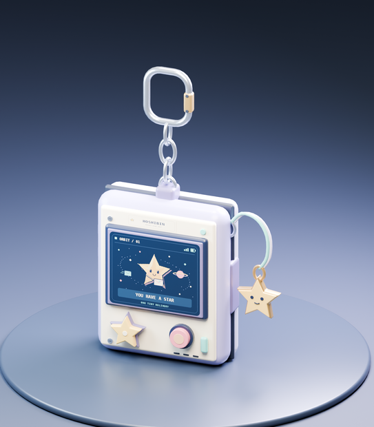 【無料 / VRChat向け素材】HOSHIBIN（星便）｜星のガジェットキーホルダー【3色・Blender / FBX】