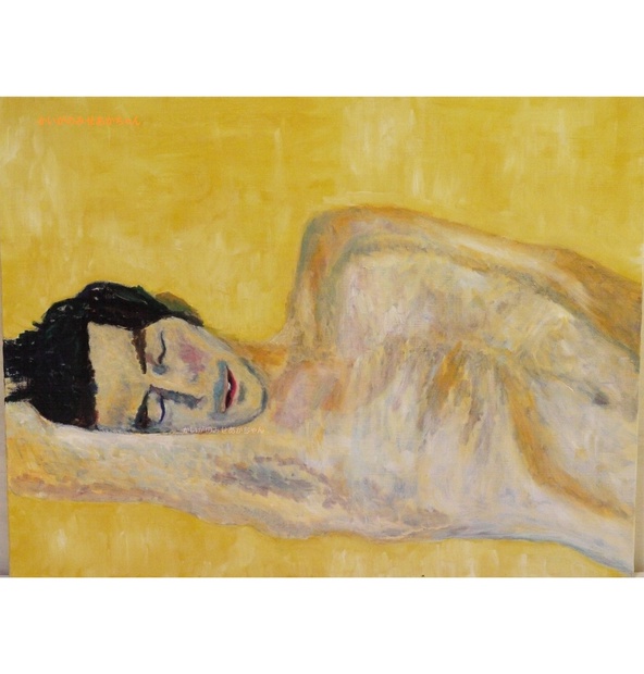 46×53㎝「 男 」油彩・原画・F10 50×65㎝「眠る男」P15・油彩・原画 - かいがのみせあかちゃん