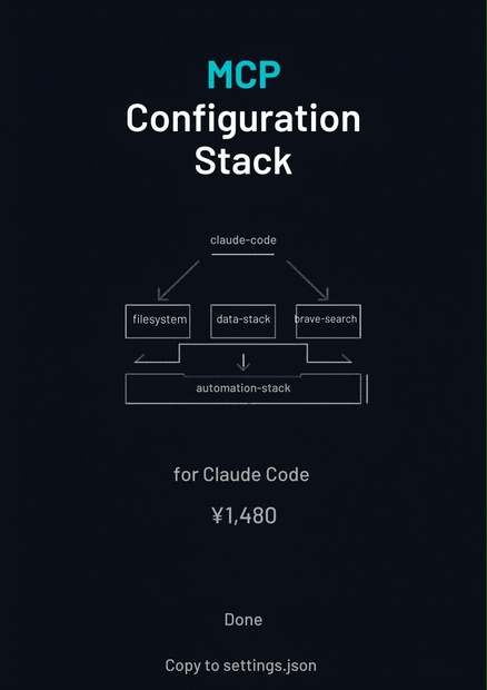 MCP Configuration Stack for Claude Code — 設定済みスタック3種 - streamsolty - BOOTH