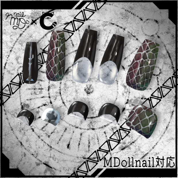 【MDollnail対応】クロコダイルネイル【ＶＲＣＨＡＴ向けネイルテクスチャ】