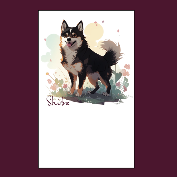 A4テンプレート // カード  card // dogドッグ犬 // 黒柴