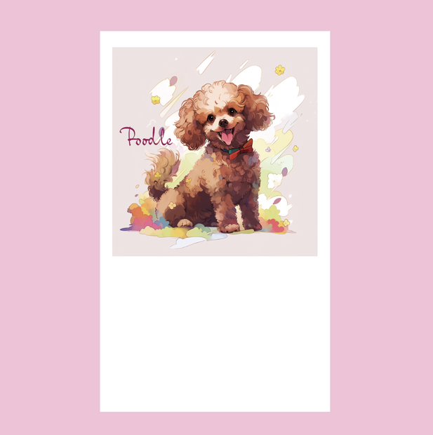 A4テンプレート // カード  card // dogドッグ犬 // プードル